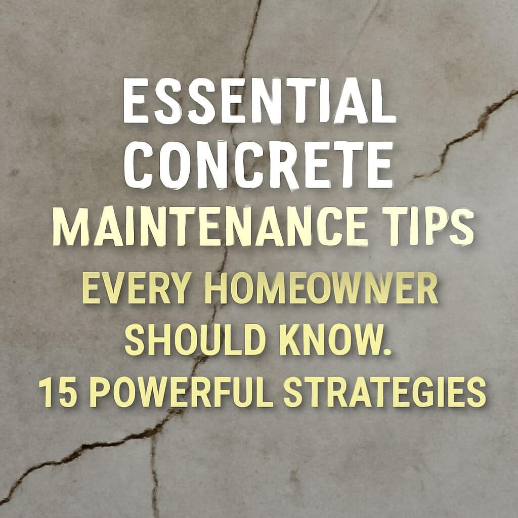 Essential Concrete Maintenance Tips Every Homeowner Should Know